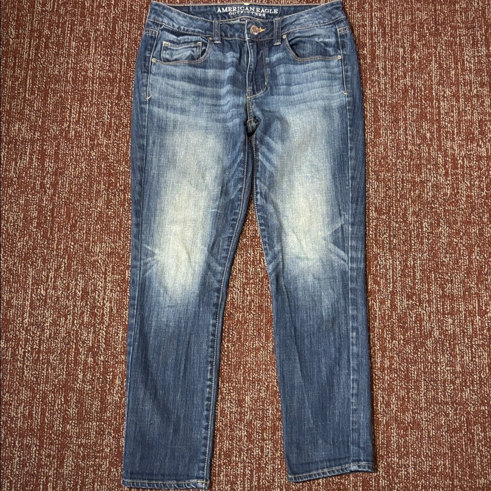 American Eagle Outfitters dark wash mid rise skinny crop women’s 6 short